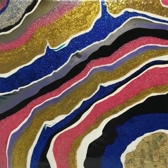 NWOT Abstract Geode Art Wall Decor - Picture 3 of 9